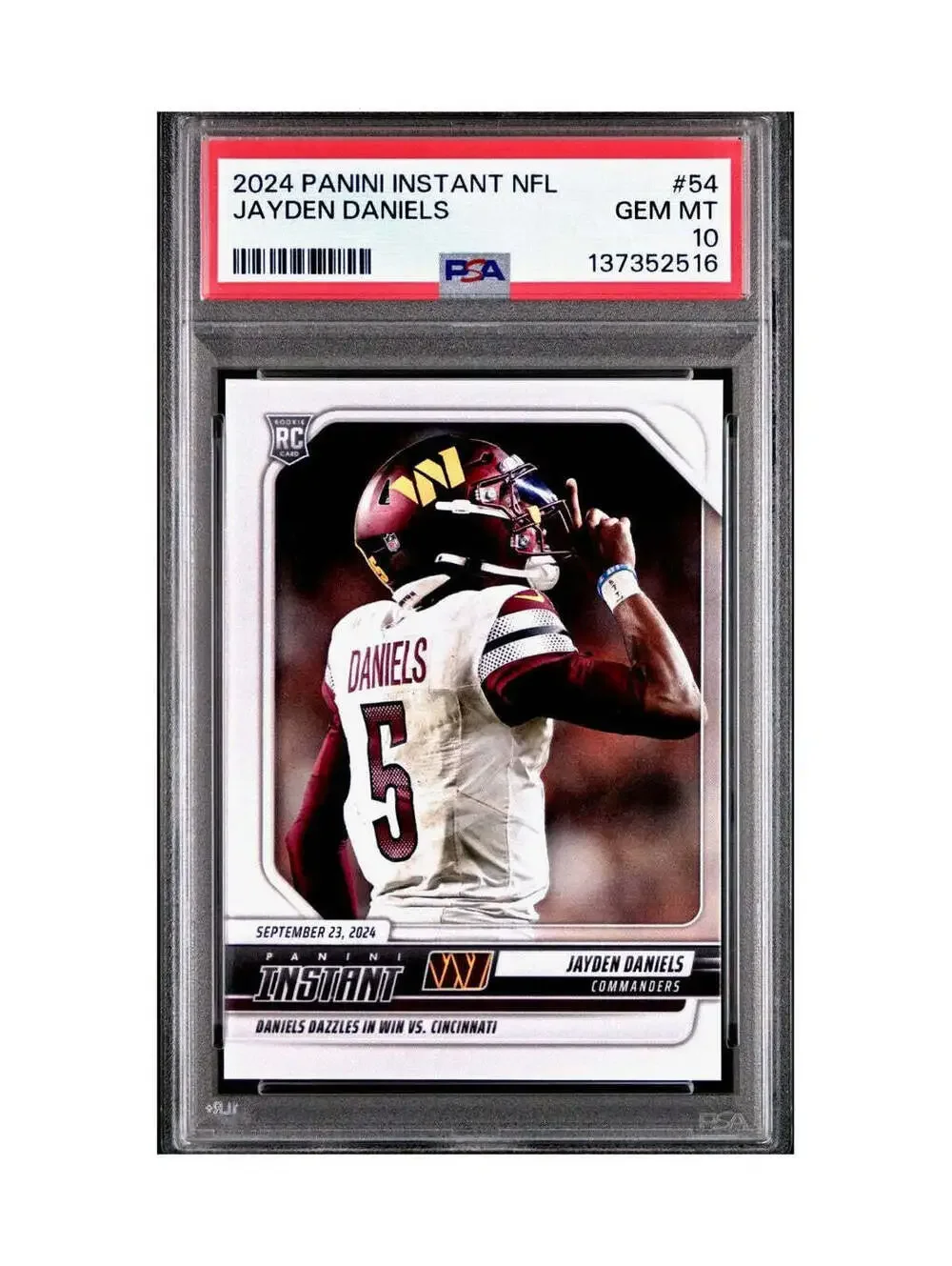 Jayden Daniels 2024 Panini Instant NFL Rookie #54 PSA 10 Gem Mint